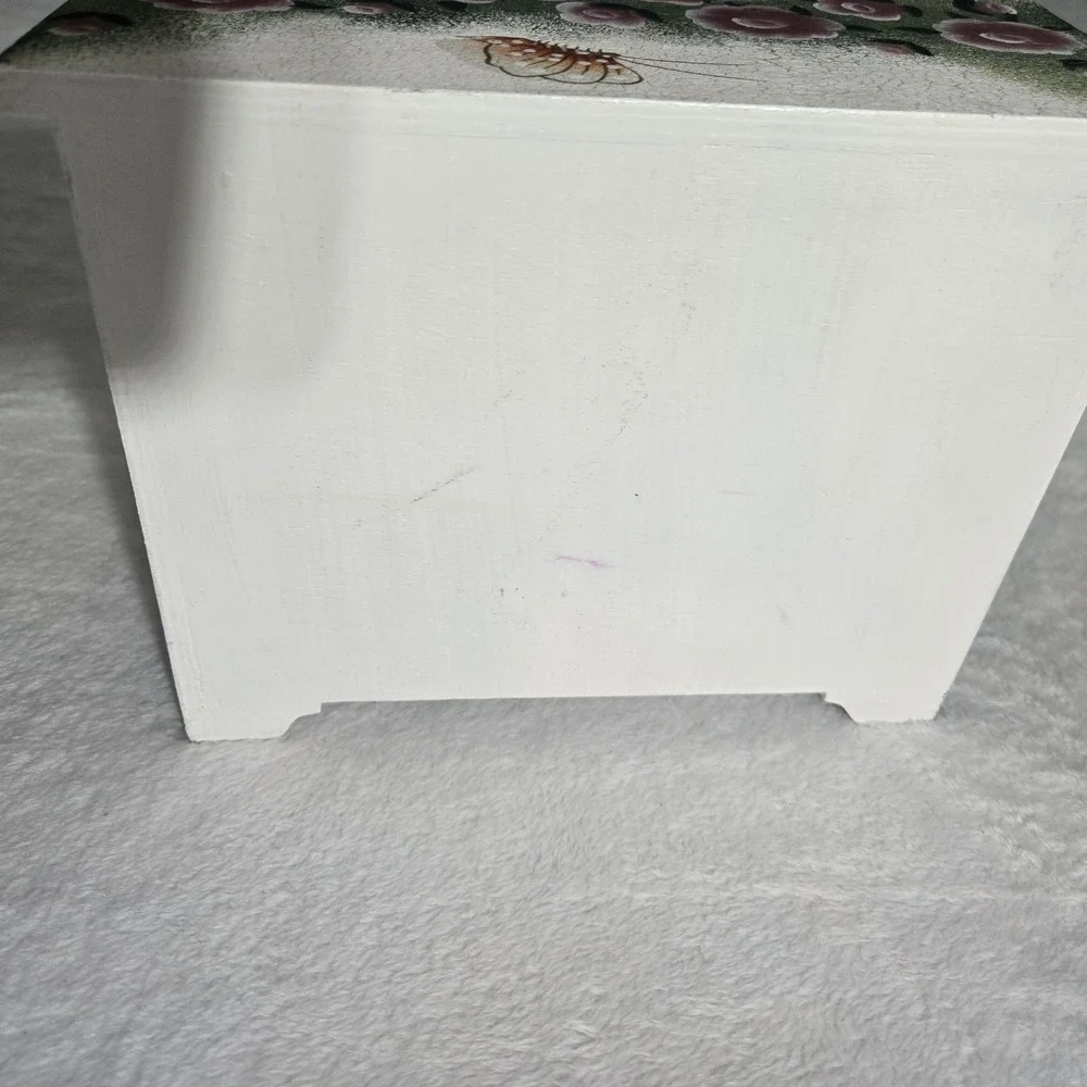 Vintage-style, Hand-painted Wooden Mini Dresser Used As Jewelry or Trinket Box..
